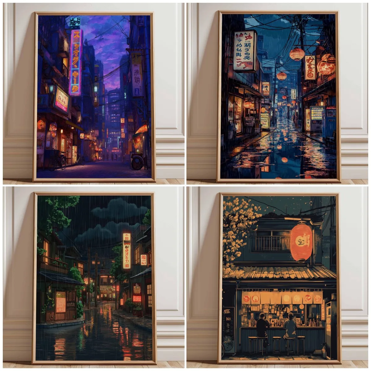 Japanese Lighting Decor - (Sin marco) Póster de neón de
