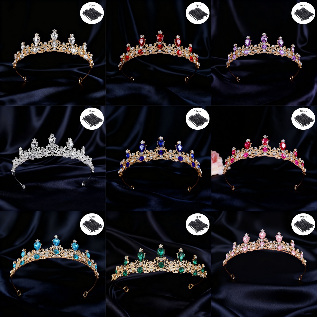 Elegant Decor & Lighting Llc - Tiara nupcial vintage con pedrería, corona