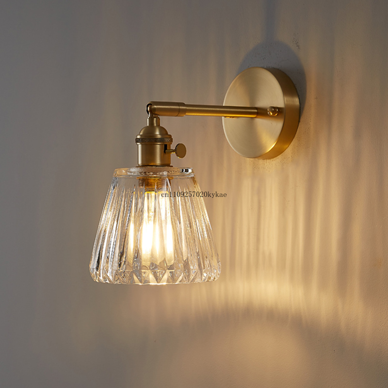 Japanese Lighting Decor - Lámpara de pared de cristal de