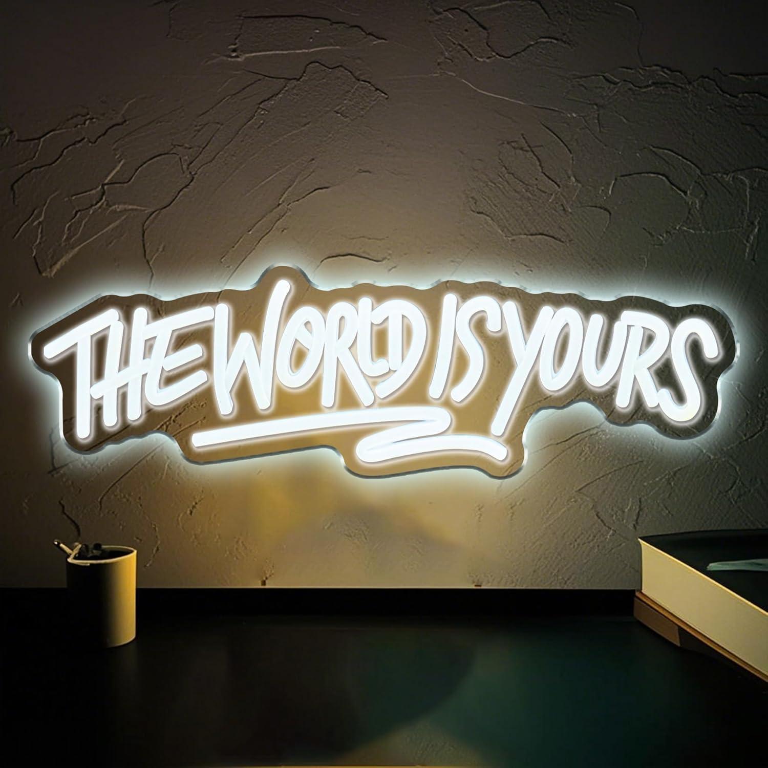 Wall Decor Lighting - Letrero de neón The World is