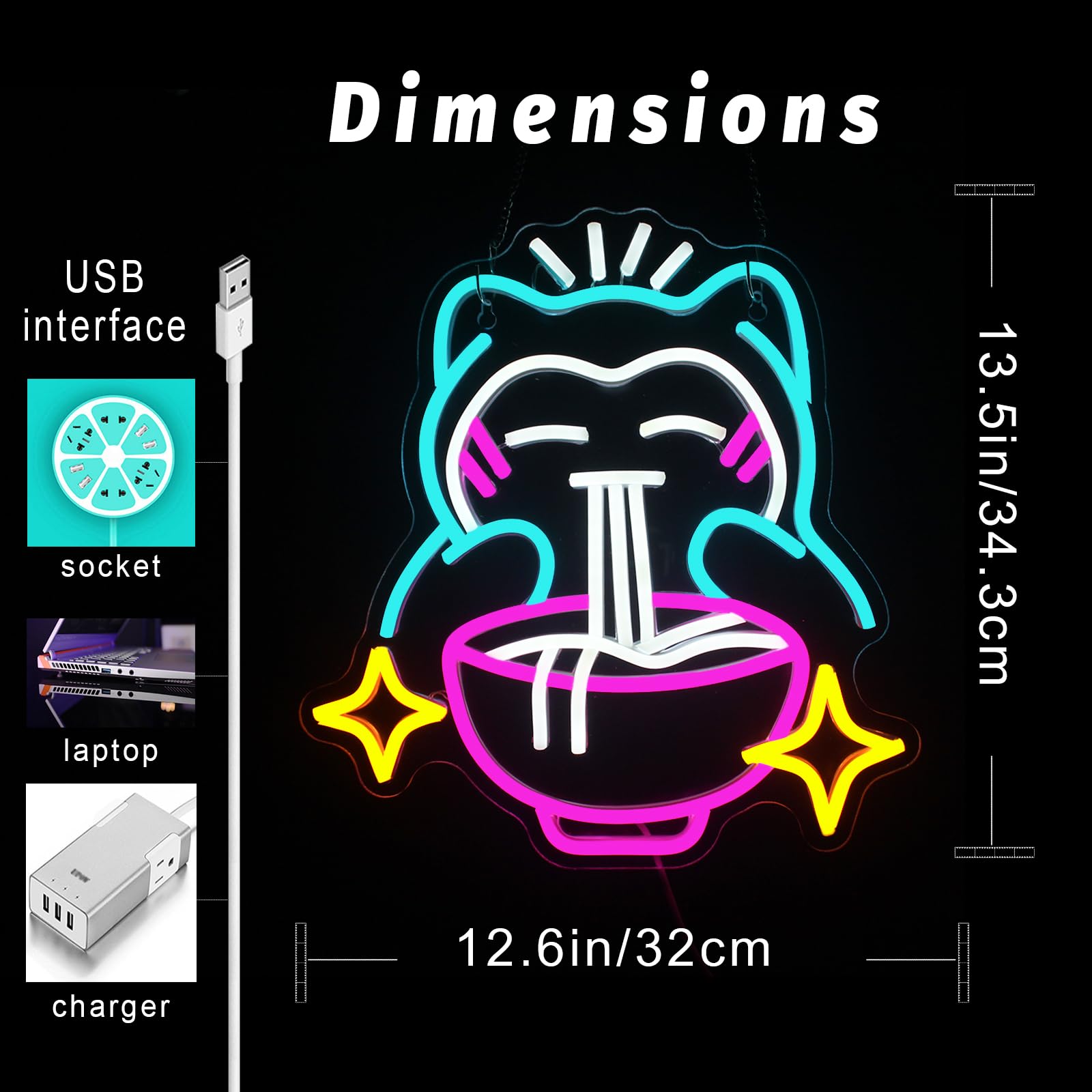 Luz de neón LED Ramen: letrero - Japanese Lighting Decor reseña y precio