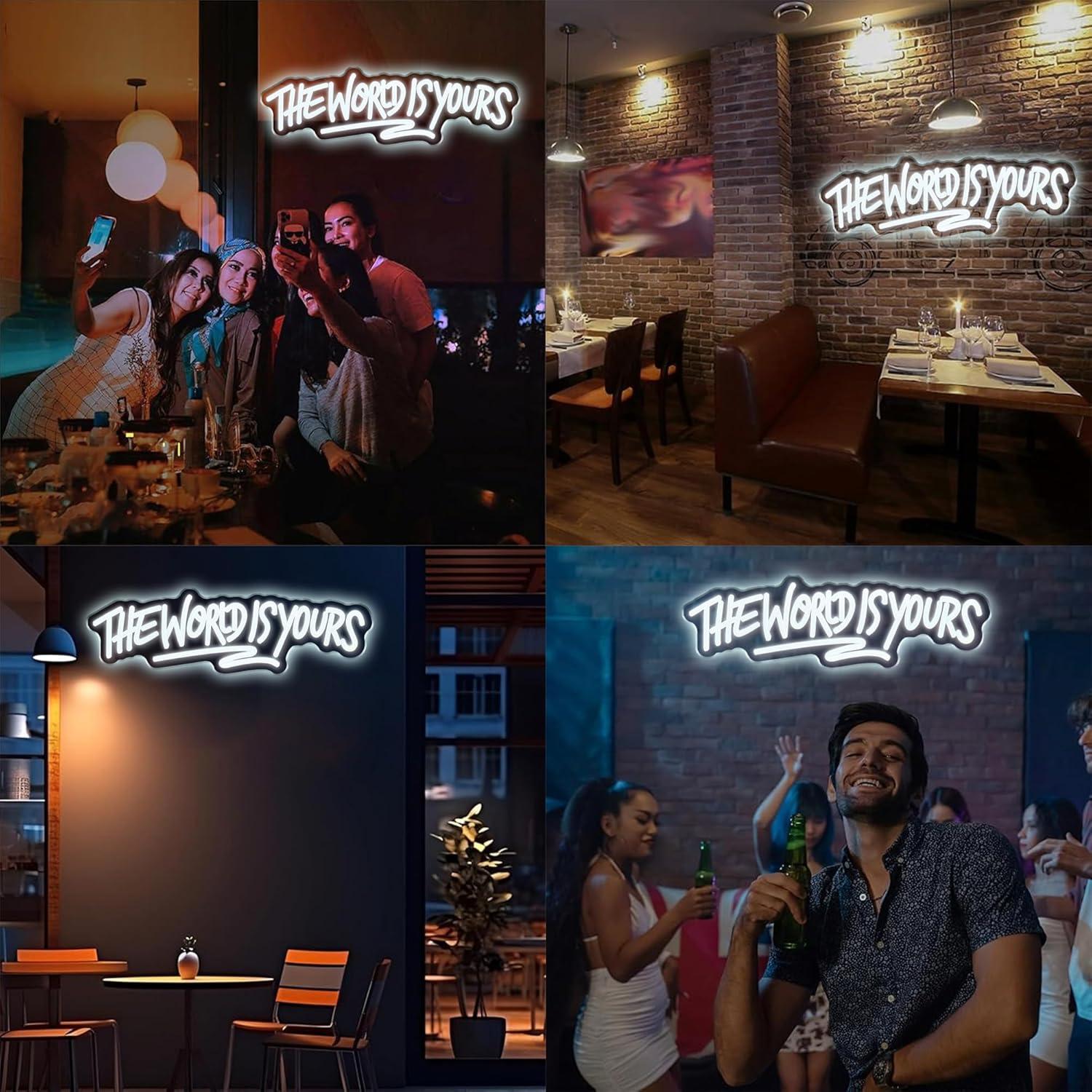 Letrero de neón The World is Y - Wall Decor Lighting reseña y precio