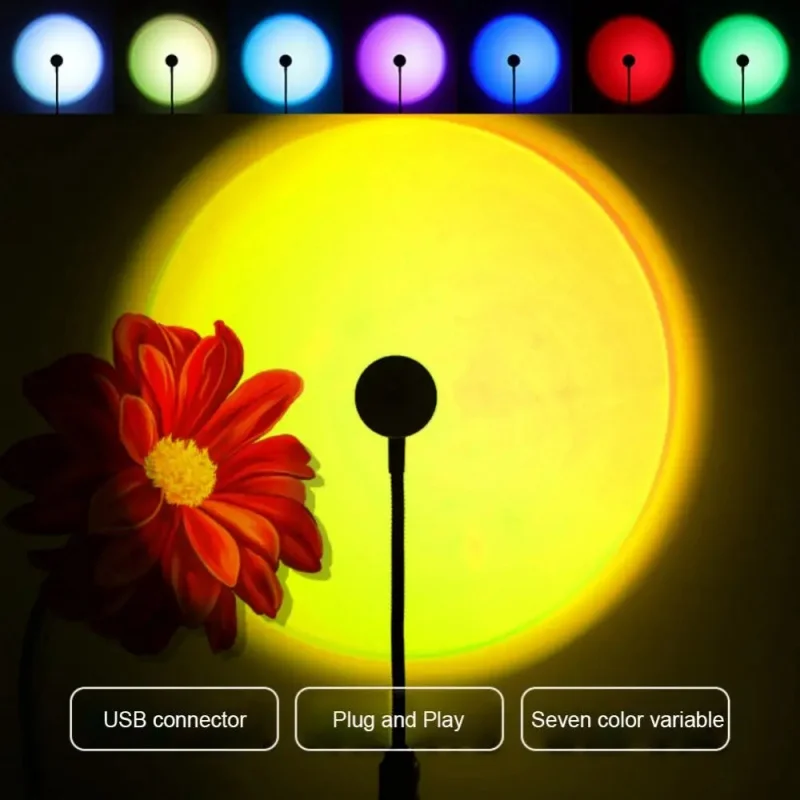 Mini USB ED lámpara de puesta  - Sunset Lamp Projection reseña y precio