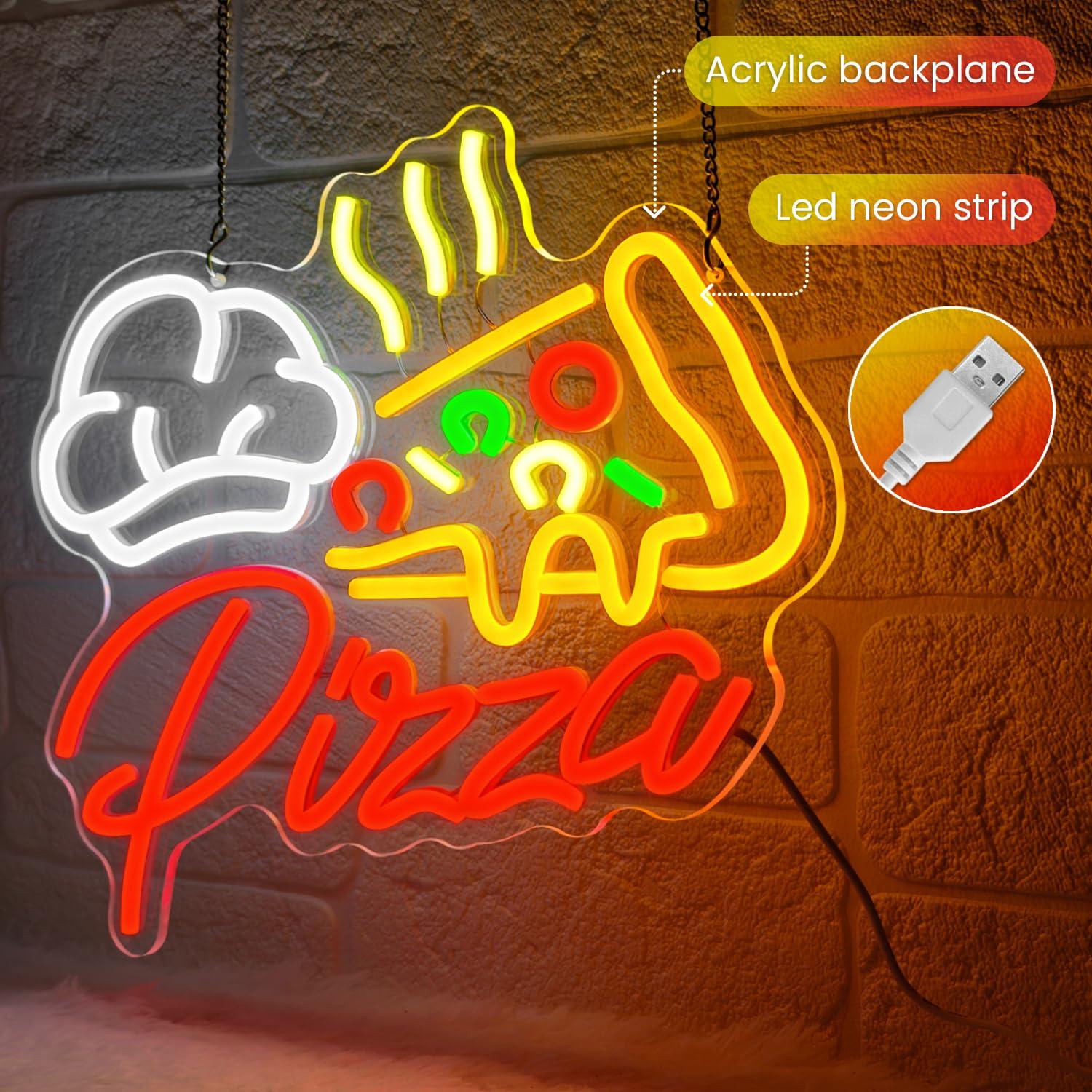 Letrero Luminoso de Pizza, Luc - Wall Decor Lighting reseña y precio